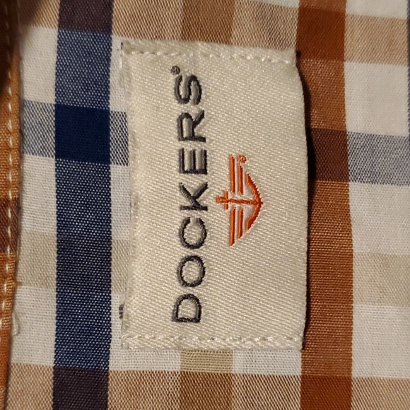 Dockers Plaid Off-White Button Down Men's Long Sleeve - Size Medium - Picture 4 of 8